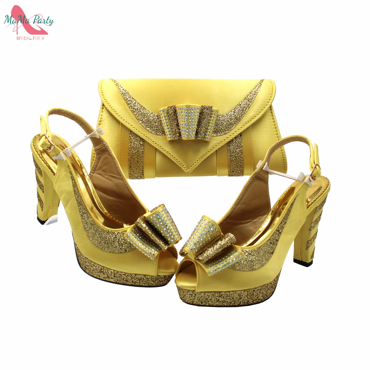 2021 Specials Design Black Color Nigerian Women Shoes and Bag Set High Quality Slingback Sandals with Appliques for Wedding