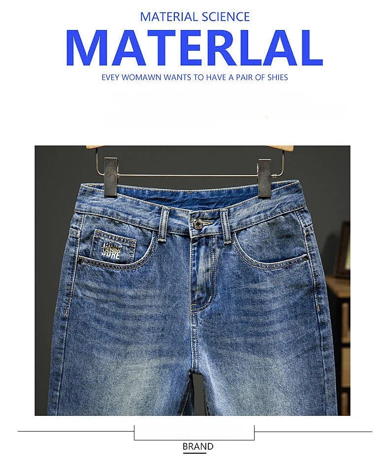 2024 New in Vintage Men's Denim Shorts Fashion Straight Bermuda Jeans Slim Soft Casual Short Pants Male Streetwear