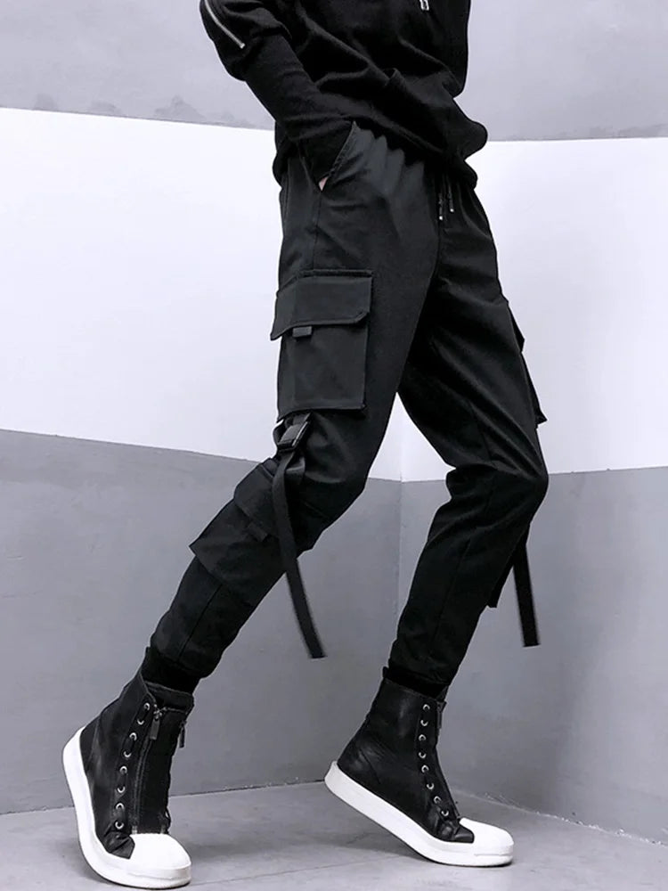 New 2025 Black Cargo Pants Men Summer Hip Hop Streetwear Harajuku Pockets Harem Trousers Joggers Pant Man and Women