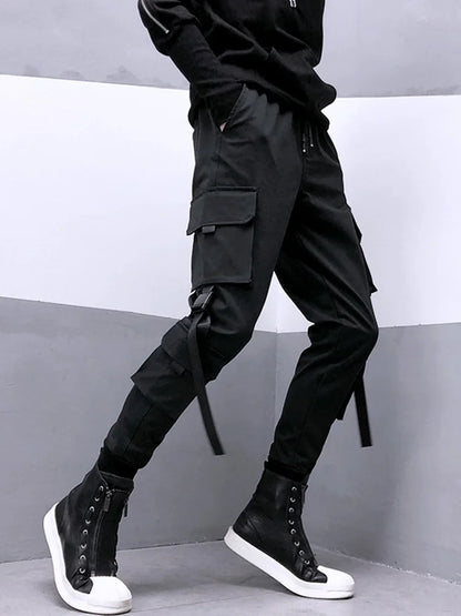 New 2025 Black Cargo Pants Men Summer Hip Hop Streetwear Harajuku Pockets Harem Trousers Joggers Pant Man and Women
