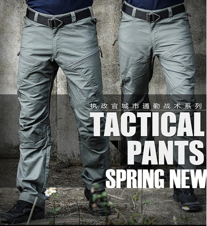 Men’s Stretch Tactical Pants  Water Resistant  Cotton Outdoor Work Cargo Pants Multi-Pocket Lightweight Combat Hiking Pants