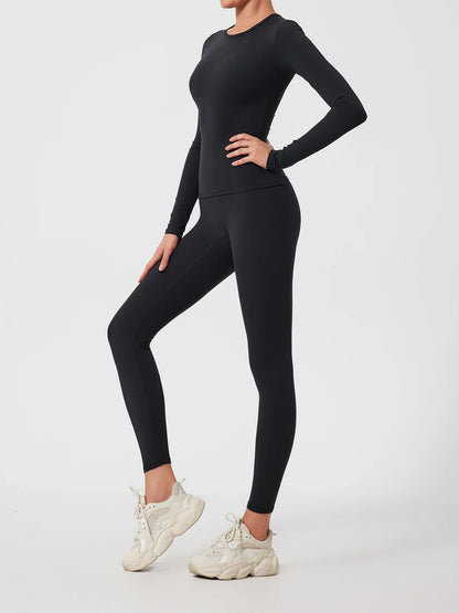 2Pcs Sets Gym Clothes Sports Outfit Suit Women Outdoors Workout Tights Set Yoga Wear Female Running Training T-Shirt