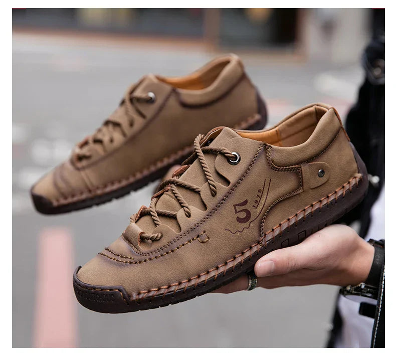 Men Leather Casual Shoes Outdoor Comfortable High Quality Fashion Soft Homme Classic Ankle Non-slip Flats Moccasin Trend