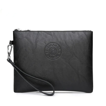 Nouvelle Pochette pour Homme Style Business Grand Portefeuille en Cuir PU Souple Homme avec Dragonne Sac Élégant Décontracté et Tendance Sac à Main Pochette Homme