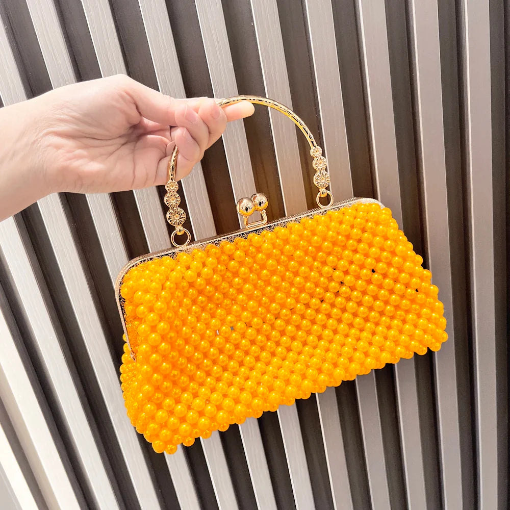 Purses and handbag luxury Designer Clutch purse handmade Pearl decoration Party Wedding Evening bag banquet bag