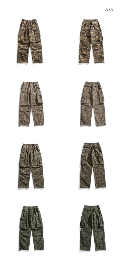 High Quality American Retro Ast Craft Camouflage Cargo Pants For Men Clothing Outdoors Tactical Pants Casual Baggy Trousers Male