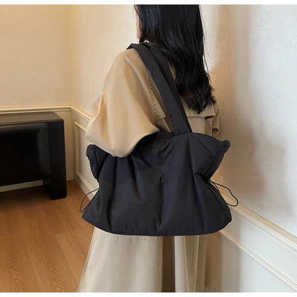 Fashion Winter Women Shoulder Bag Large Simple Shopping Commuting Bag Simple and Practical Textured Casual Versatile Tote Bag