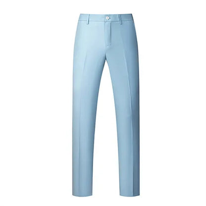 2026 New Men's Rose Red Trousers, Asian Size Blue Formal Pants, Black Pantalon Hombre.