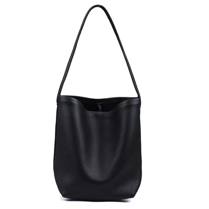 Bucket Bag Large Women's Bag Tote Bag Shoulder Bag Luxury Designer Genuine Leather Handbag Japanese Popular Bag Soft Row