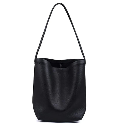 Bucket Bag Large Women's Bag Tote Bag Shoulder Bag Luxury Designer Genuine Leather Handbag Japanese Popular Bag Soft Row