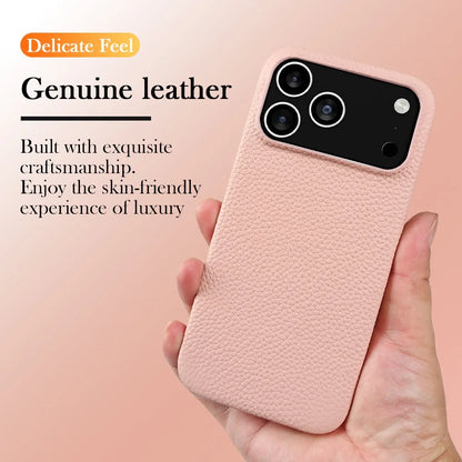 Luxury Magnetic Genuine Leather Case For iphone 17 Pro Max 16 15 14 13 12 11 for Magsafe Full Covered Phone Cases Back Cover