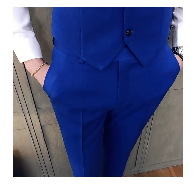 2022 Spring Summer New Men Suit Pants Solid Color Casual Business Dress Pants Slim Fit Trousers Formal Men Social Casual Pants