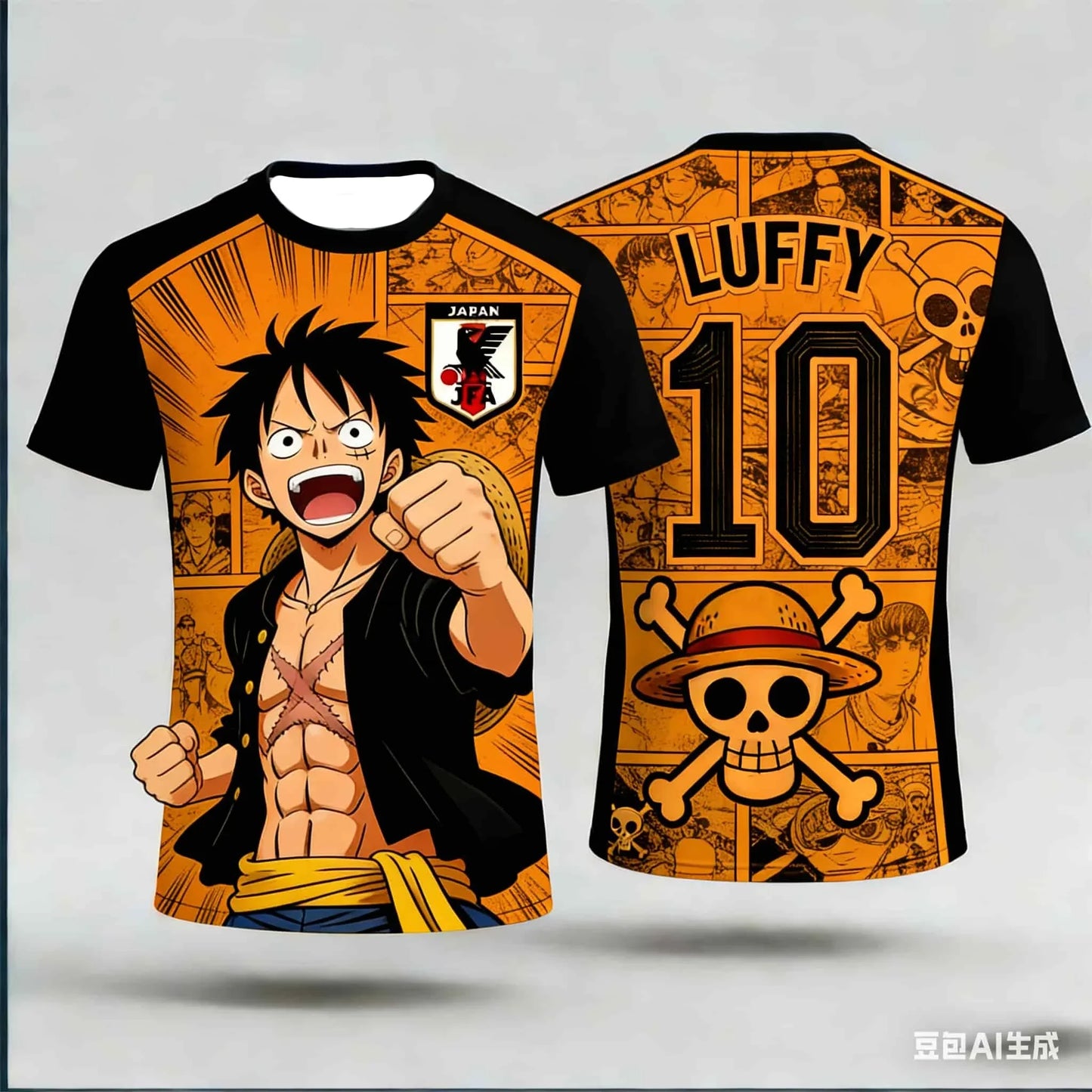 2026 New Bandai Japanese Anime One Piece Straw Hat Pirates Jolly Roger Football Jersey