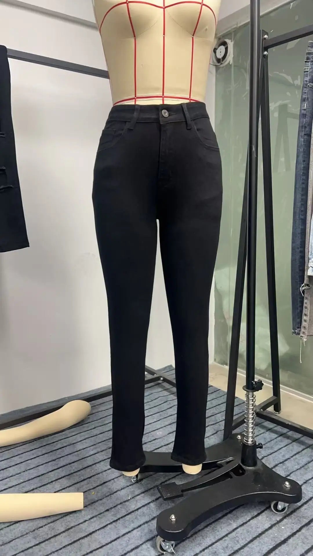 Y2k Jeans For Woman Vintage Style Black Stretch Skinny High Waist Denim Pants Casual Fashion Trousers Comfort Fit