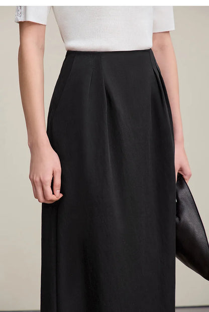 Casual Skirts For Women 2026 Spring New Elegant A-shaped Skirt Women Split Pocket Versatile Medium And Long Skirt 12621024