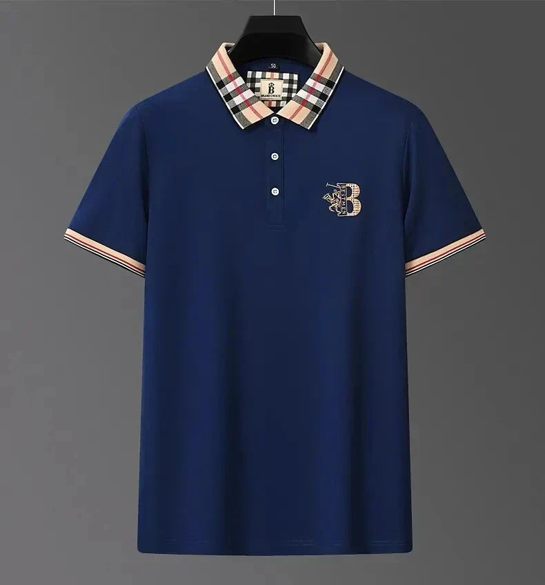 Men's short sleeved luxury brand POLO shirt summer new jacquard design fashionable classic golf top soft breathable T-shirt