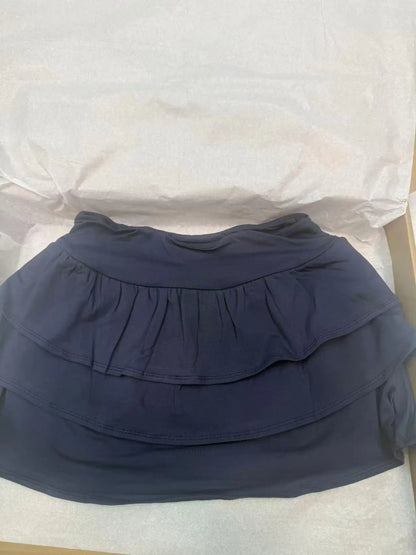 Ruffles Navy Mini Skirts Women Summer Sexy Low Waiste Solid Preppy Style A-line Skirts Vintage Streetwear Chic Solid Bottoms Y2k