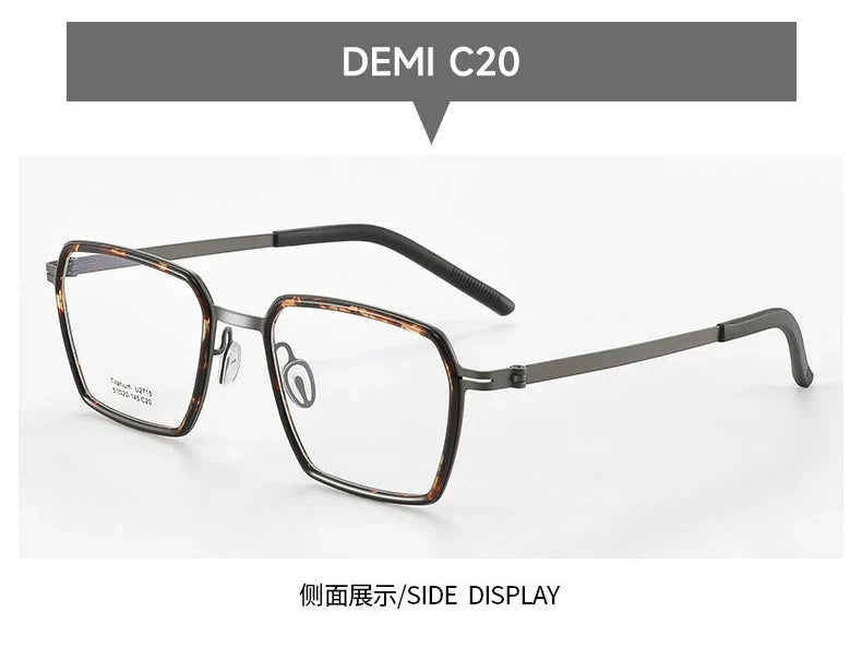 Simple Geometric Polygon Fashion Pure Titanium Vintage Design Blue Light Protection Glasses Customizable Prescription 2715