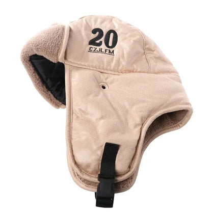 Men Winter Bomber Hat With Goggles Outdoor Motorcycle Windproof Warm Faux Fur Pilot Earflap Hat Leather Thermal Ushanka