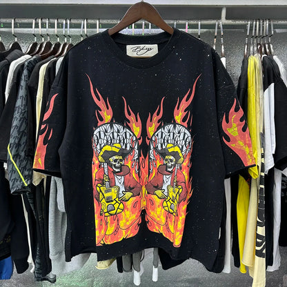 Shinning Bling Diamond Short Sleeve Cropped T-shirt for Men and Women Crew Neck Rhinestone Loose Cotton Summer Tshirts Oversized