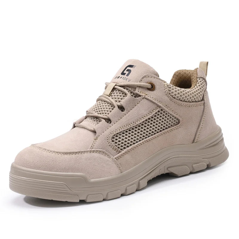 Fashion 2025 Plastic Toe Summer Breathable Labor Shoes Composite Toe Cap Indestructible Work Safety Boots Sneakers Male Footwear