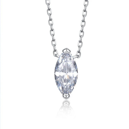 1.1carat Marquise/Round Cut Moissanite Pendant Necklace for Women Lab Diamond Necklaces 925 Sterling Silver Stacking Neck Chain