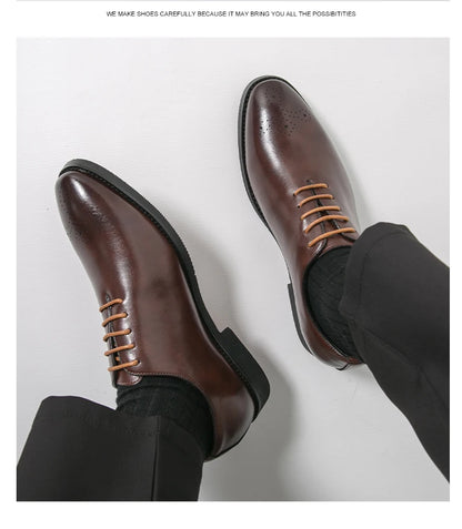 Men's Dress Shoes Trend Wedding Social Casual Leather Men Office Casual Business Shoes High Quality Formal Oxford Shoes Male