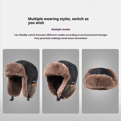 1pc Winter Warm Trapper Pilot Caps for Men,Hunting Warm Ear Flap Russian Winter Ski Cold Weather Bomber Hats