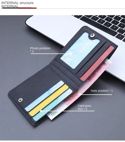Horse Dragon Pattern Canvas Boy Girl Kids Wallet Black Card Holder Male Money Bag Bank Holder Short Purse Credit Card Case Bag