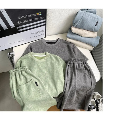 Boys Clothing Set 2024 Korean Loose Shirts+shorts 2pcs/set Sport Suits for Kids Teenager Tracksuits Casual Baby Outfits Clothes