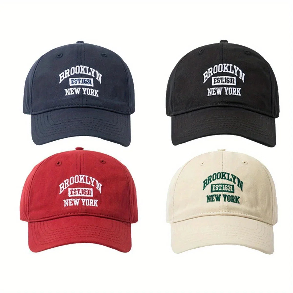 Fashion Men Women BROOKLYN Baseball Cotton Adjustable Snapback Hat Embroidery Women's Cap Hip Hop Outdoor Casual Sun Hats