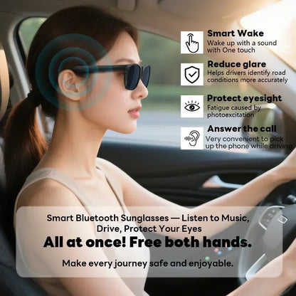 2027 Bluetooth AI Smart Glasses 1600w Pixel Camera Photo Recording Control Touch Translator Voice Assistant Sunglasses