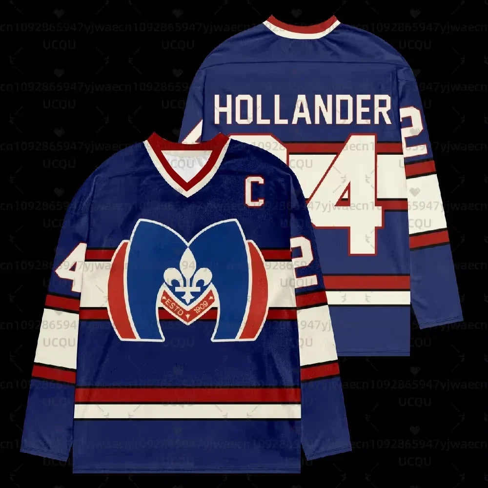 Women Men Rozanov 81 HOLLANDER NO.24 T-shirt Unisex Tops Heated Rivalry Hockey Jersey Long Sleeves T-shirt Tops