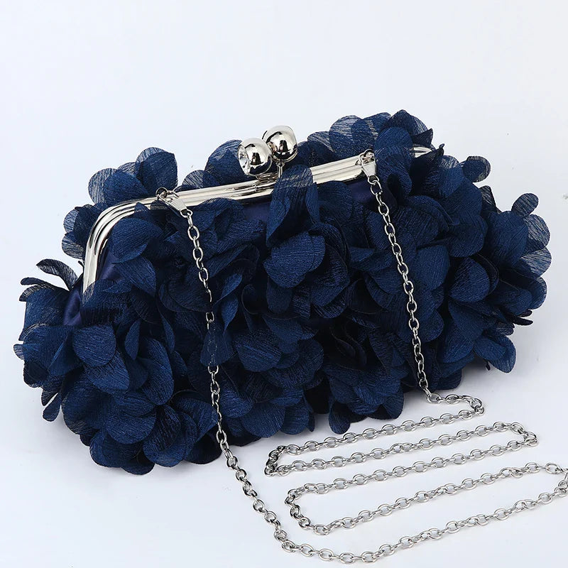 Flower Dinner Purse Designer Floral Chain Crossbody Bride Handbag Clutches Woman Petal Evening Party Clutch Wedding Dress Bag