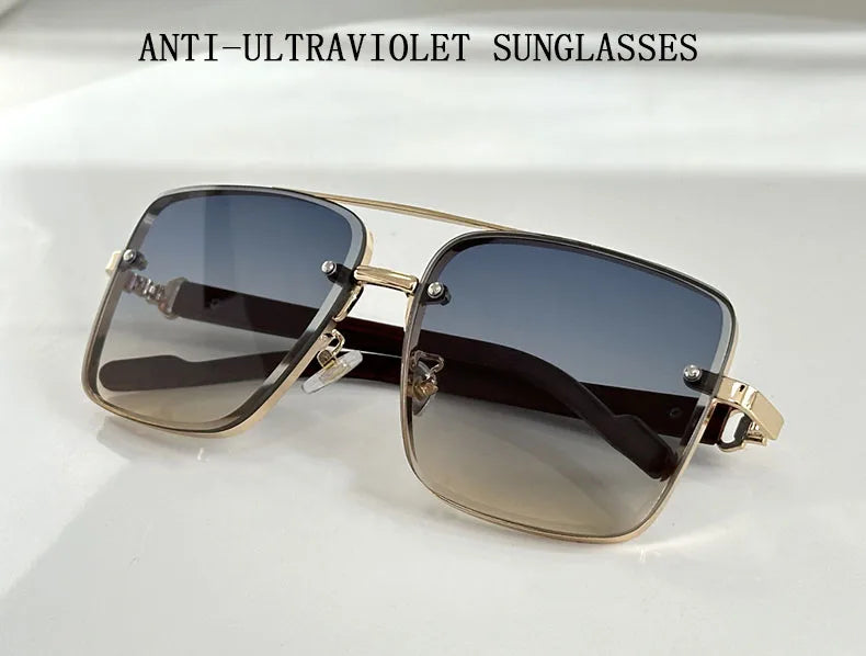 2024 Luxury Square Sunglasses For Men New Wooden Vintage Designer Fashion Glasses Sunglasses Women Vacation Gafas De Sol Hombre