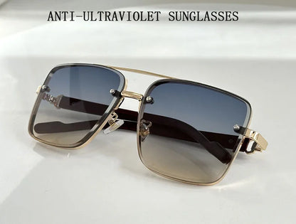 2024 Luxury Square Sunglasses For Men New Wooden Vintage Designer Fashion Glasses Sunglasses Women Vacation Gafas De Sol Hombre