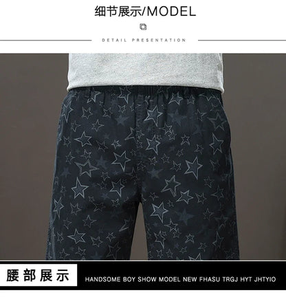 Streetwear Star Print Shorts Men Hawaii Beach Casual Shorts Outdoor Cotton Sports Elastic Waist 6XL Oversized Baggy Half Pants