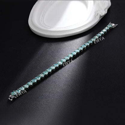 Luxury Real 3/4/5/6.5MM Full Champagne Blue Green Moissanite Tennis Bracelet for Men Women S925 All Red Diamond Bracelets