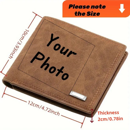 Custom Engraved Exclusive Personalized Photo Faux Leather Wallet - Men And Women/Couples/Parents/Gifts Universal,