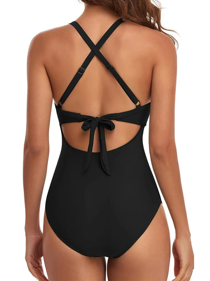 2026 Plain Ruched Swimsuit Women One Piece Solid Swimwear Female Beachwear Bathers Bathing Swimming Swim Bodysuit Summer