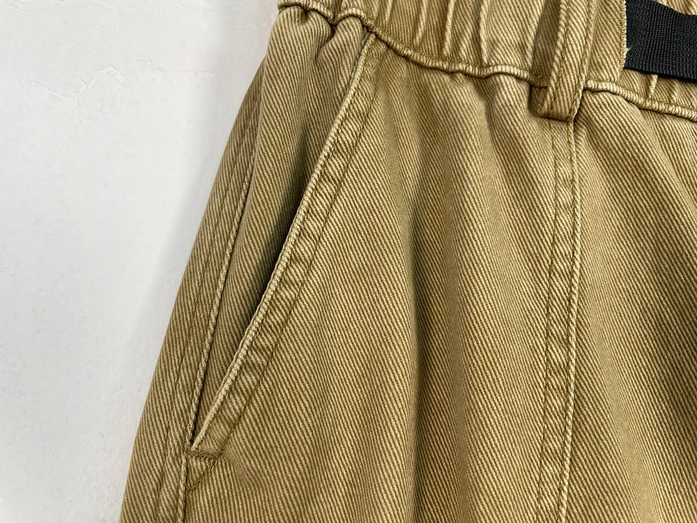 Japanese Streetwear High Quality Long Staple Cotton Twill Cargo Pants Men Harajuku Plus Size Casual Work Pants Baggy Trousers