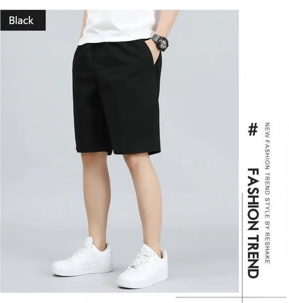 Men's Lightweight Cotton Summer Casual Shorts Loose Wide-Leg Fitness Exercise Work Shorts Comfortable Breathable