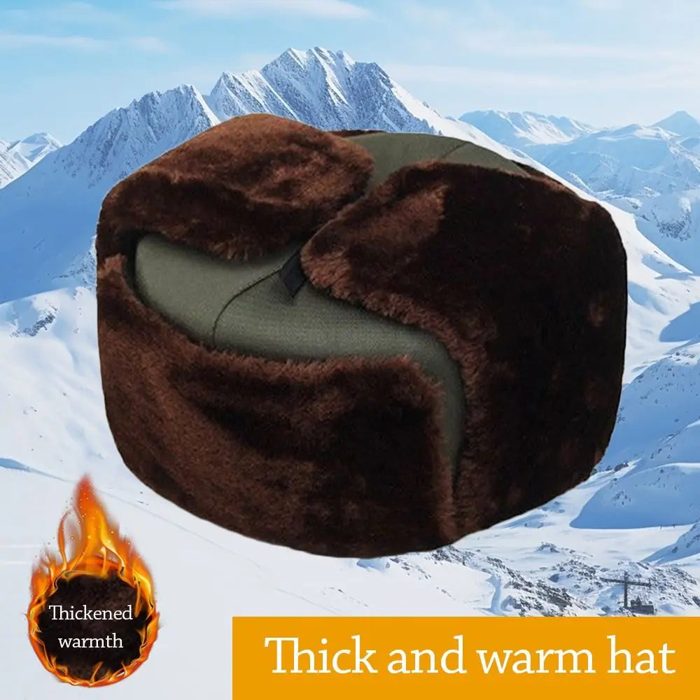 Outdoors Thick Bomber Hat Warm Ear Protection Winter Cap Casual Windproof Ushanka Fur Hat for Men Women