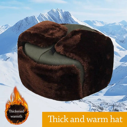 Outdoors Thick Bomber Hat Warm Ear Protection Winter Cap Casual Windproof Ushanka Fur Hat for Men Women