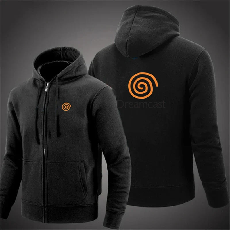 New Dreamcast Sega Autumn Men Sweatshirts Long Sleeve Jacket Hoodie Zipper Closure Jacket Male Hoodies Slim Fit Male Clothing