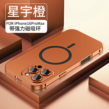 Aluminum Metal Frame Magnetic Case For iPhone 13 12 14 15 16 17 Pro Max For Magsafe Wireless Charging Lens Film PC Back Panel