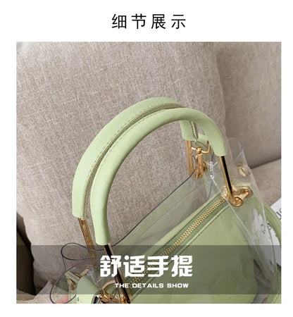 Fashion Transparent Women Shoulder Bag Jelly Candy Summer Beach Handbag for Female Messenger Bags Bolsa Totes Bucket Bag