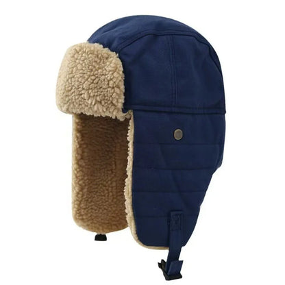2025New Unisex Winter Hats with Ear Flaps Cotton Trapper Hat Aviator Windproof Ski Cap Buckle Closure Ushanka Outdoor