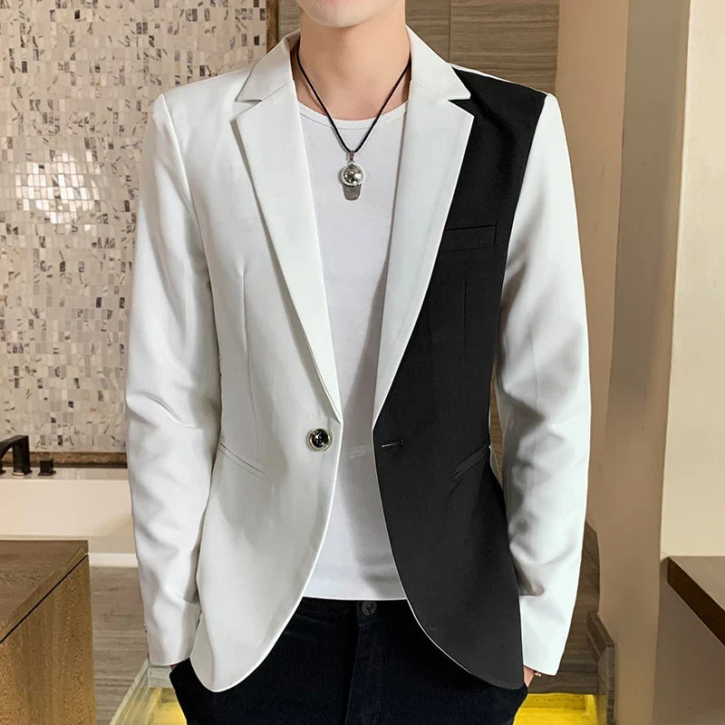 2022 Spring New Gradient Color Suit Jacket Men's Streetwear Korean Slim Fit Casual Blazer Wedding Business Clothing Suit Coats