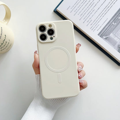 For Magsafe Magnetic Wireless Charge Case For iPhone 17 Air 16E 16 15 14 13 12 Pro Max Plus Liquid Silicone Strap Phone Cover